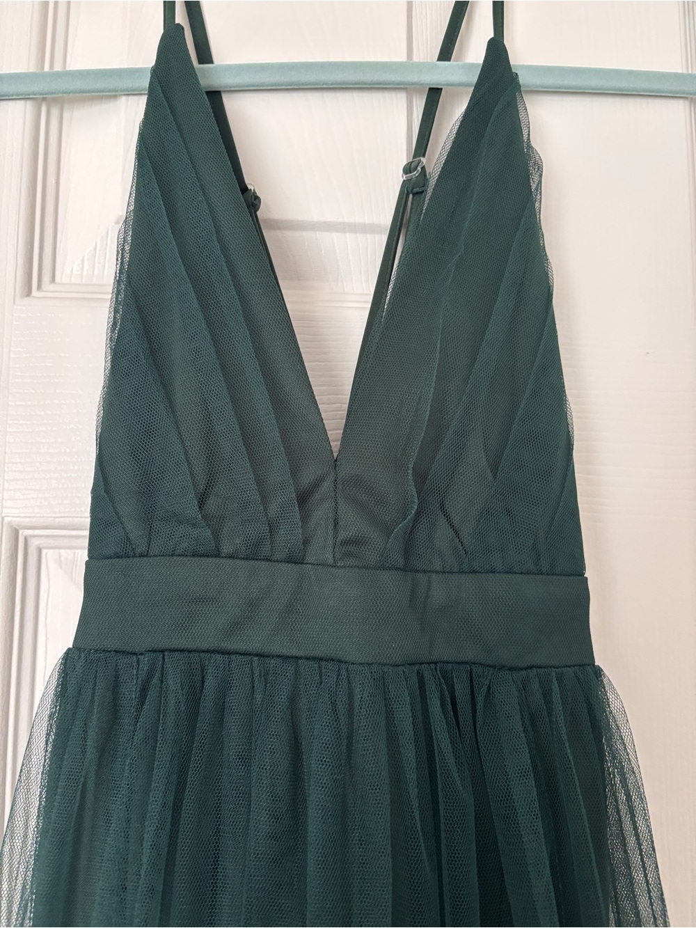 Showpo Deep Teal Green Tulle Prom Dress